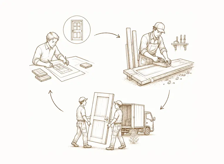 製作から施工・納品までの工程